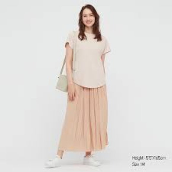 Uniqlo - Washer Pastel Orange Satin Skirt Pant Wide Leg Pull On - Size XS - Picture 8 of 15